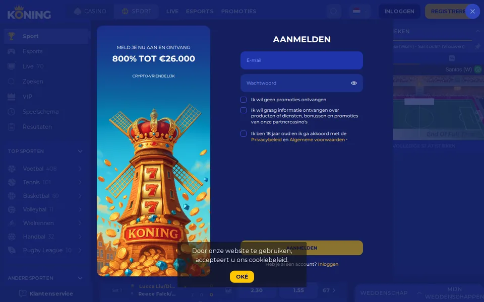 Koning.Bet Recensie 2026 homepage screenshot 2026